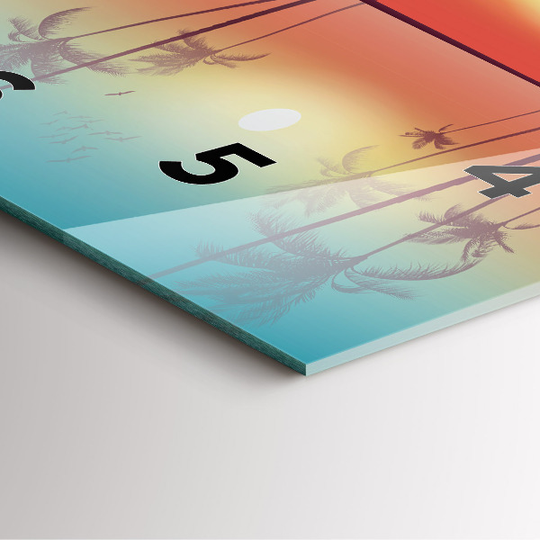 Zegar na ścianę kwadratowy Tropikalne palmy