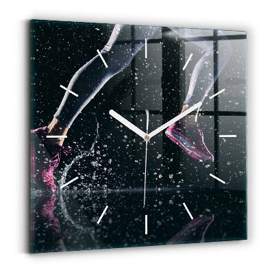 Zegar na ścianę kwadratowy Zdrowy styl życia i bieg