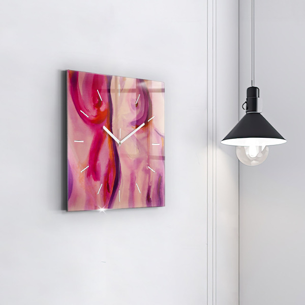 Zegar na ścianę kwadratowy Malarstwo Kobiety