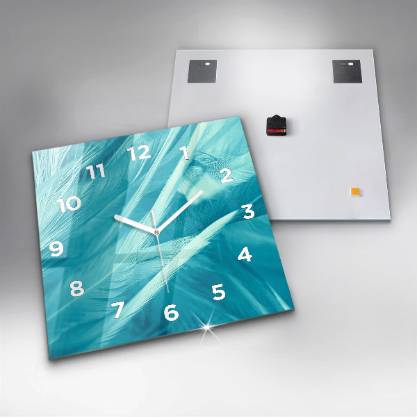 Zegar na ścianę kwadratowy Zielono turkusowe vintage