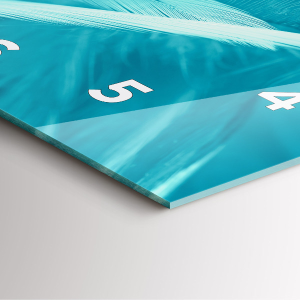 Zegar na ścianę kwadratowy Zielono turkusowe vintage