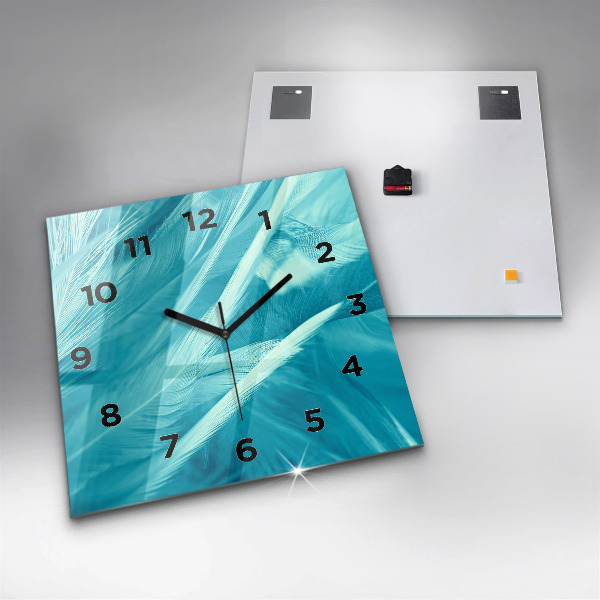 Zegar na ścianę kwadratowy Zielono turkusowe vintage