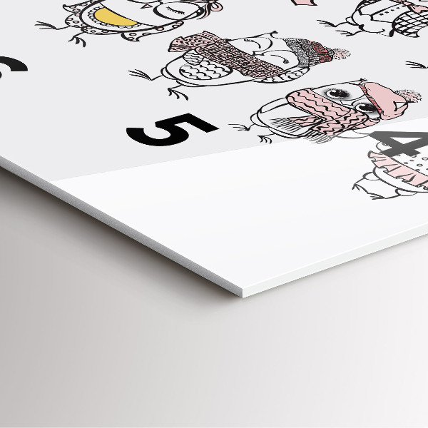 Zegar na ścianę kwadratowy Plakat vintage z sowami