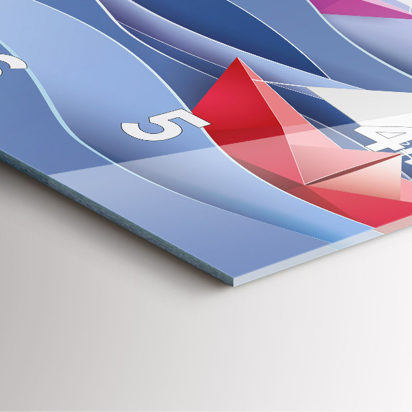 Zegar na ścianę kwadratowy Origami kolorowe żaglówki