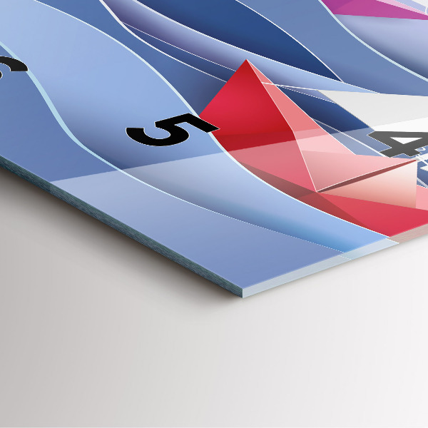 Zegar na ścianę kwadratowy Origami kolorowe żaglówki