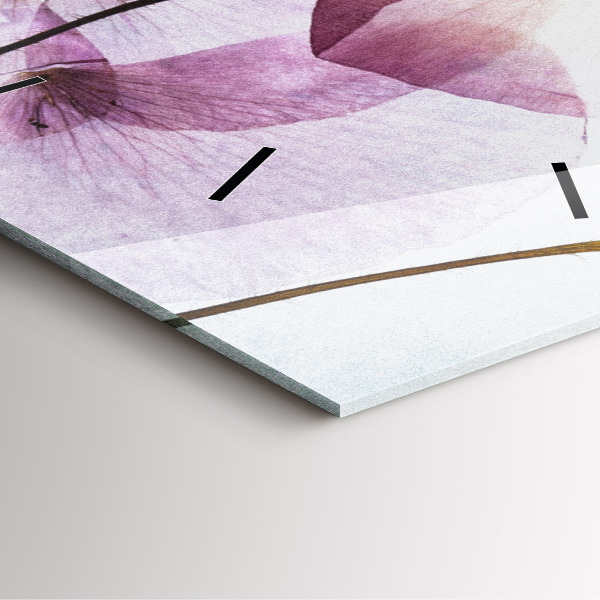 Zegar na ścianę kwadratowy Suche kwiaty maki