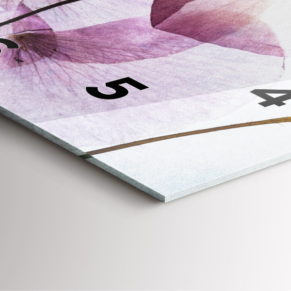 Zegar na ścianę kwadratowy Suche kwiaty maki