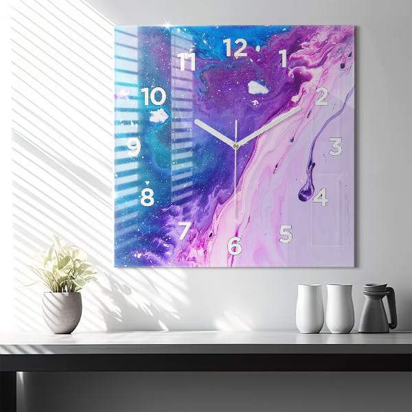 Zegar na ścianę kwadratowy Kolorowe tło