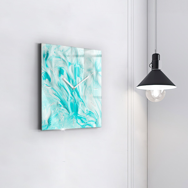 Zegar na ścianę kwadratowy Niebieska abstrakcja