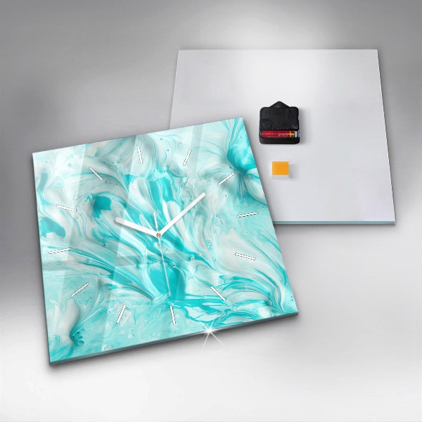 Zegar na ścianę kwadratowy Niebieska abstrakcja