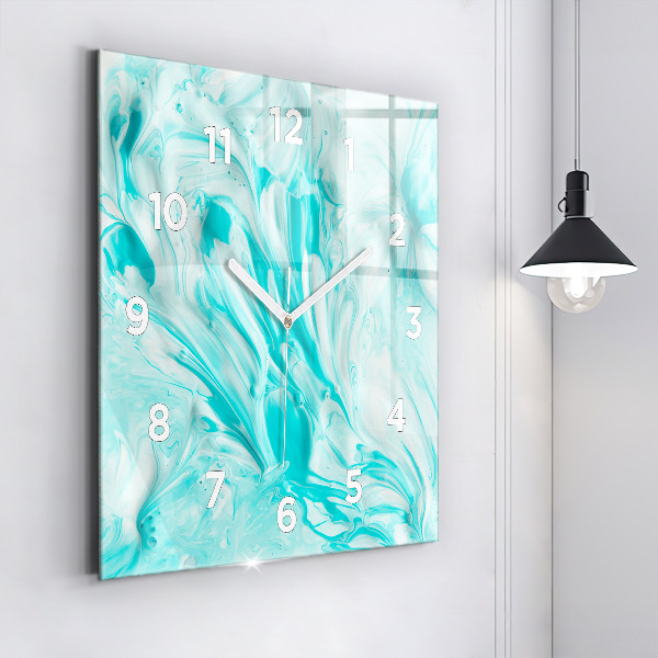 Zegar na ścianę kwadratowy Niebieska abstrakcja