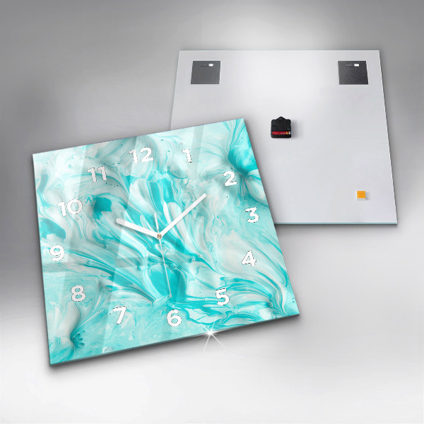 Zegar na ścianę kwadratowy Niebieska abstrakcja