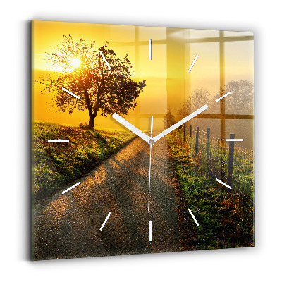 Zegar na ścianę kwadratowy Mgła o wschodzie słońca