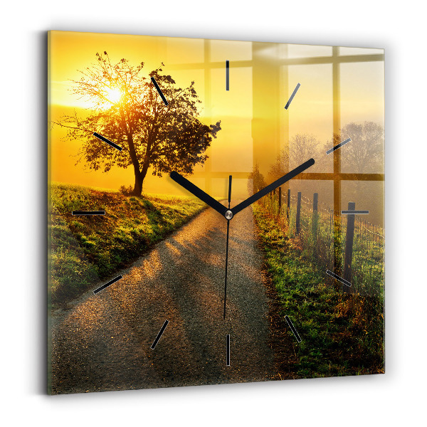 Zegar na ścianę kwadratowy Mgła o wschodzie słońca