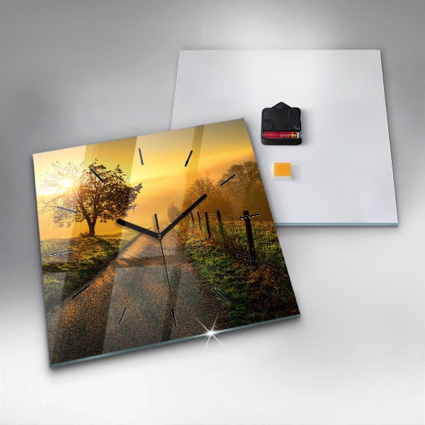 Zegar na ścianę kwadratowy Mgła o wschodzie słońca