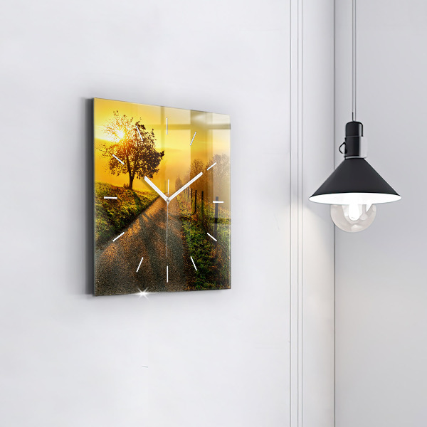 Zegar na ścianę kwadratowy Mgła o wschodzie słońca