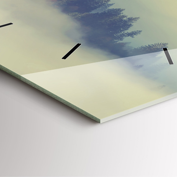 Zegar na ścianę kwadratowy Mglisty las orzeł