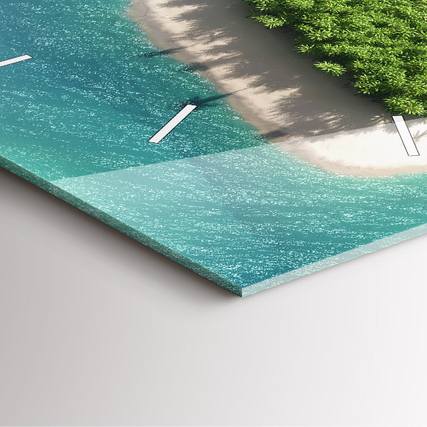 Zegar na ścianę kwadratowy Wyspa serce