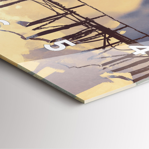 Zegar na ścianę kwadratowy Człowiek na starym moście