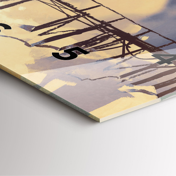 Zegar na ścianę kwadratowy Człowiek na starym moście