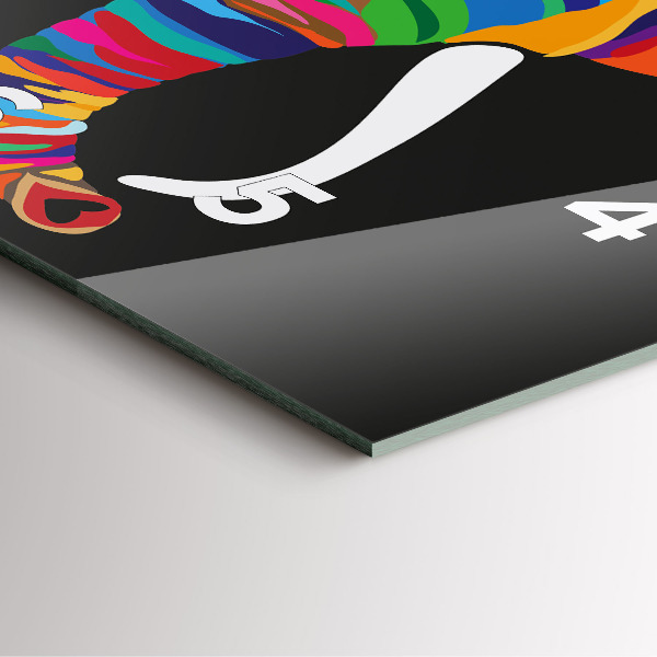 Zegar na ścianę kwadratowy Kolorowy słoń