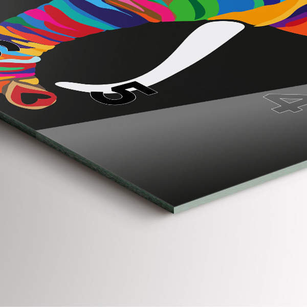 Zegar na ścianę kwadratowy Kolorowy słoń