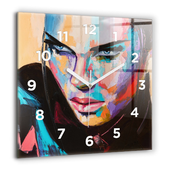 Zegar na ścianę kwadratowy Portret kobiety