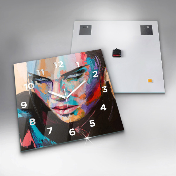 Zegar na ścianę kwadratowy Portret kobiety