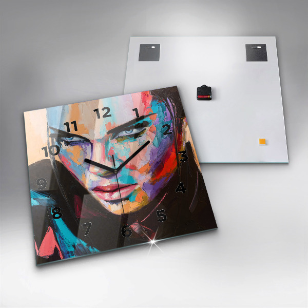 Zegar na ścianę kwadratowy Portret kobiety
