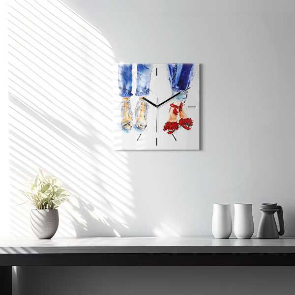 Zegar na ścianę kwadratowy Kobiece Szpilki