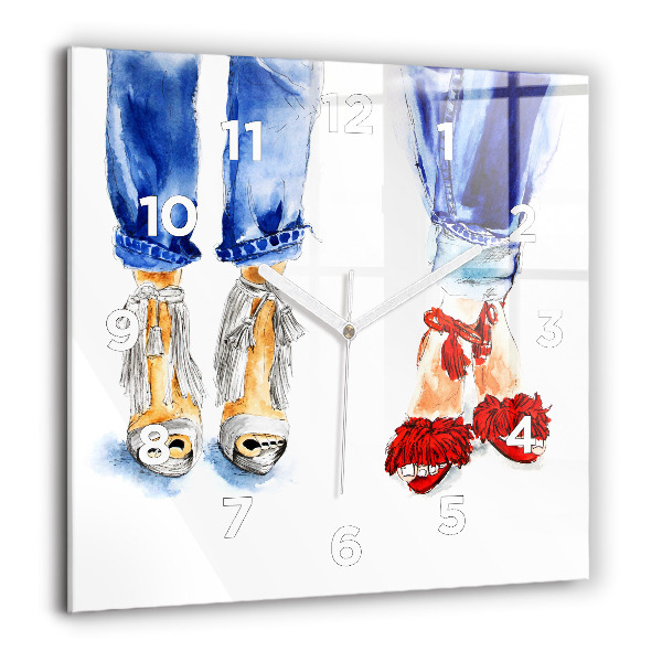 Zegar na ścianę kwadratowy Kobiece Szpilki