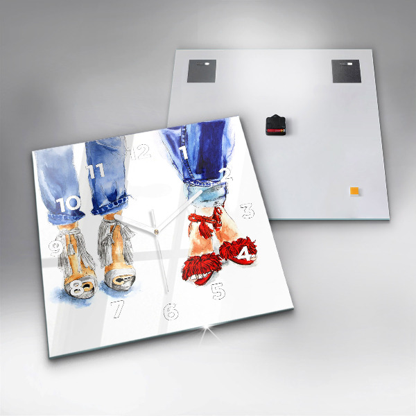 Zegar na ścianę kwadratowy Kobiece Szpilki
