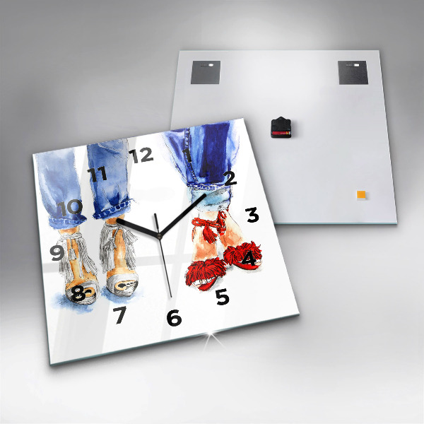 Zegar na ścianę kwadratowy Kobiece Szpilki