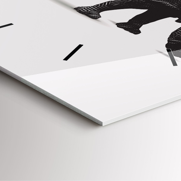 Zegar na ścianę kwadratowy Nosorożec line art