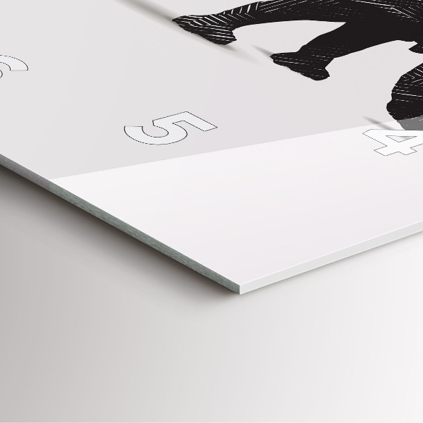 Zegar na ścianę kwadratowy Nosorożec line art