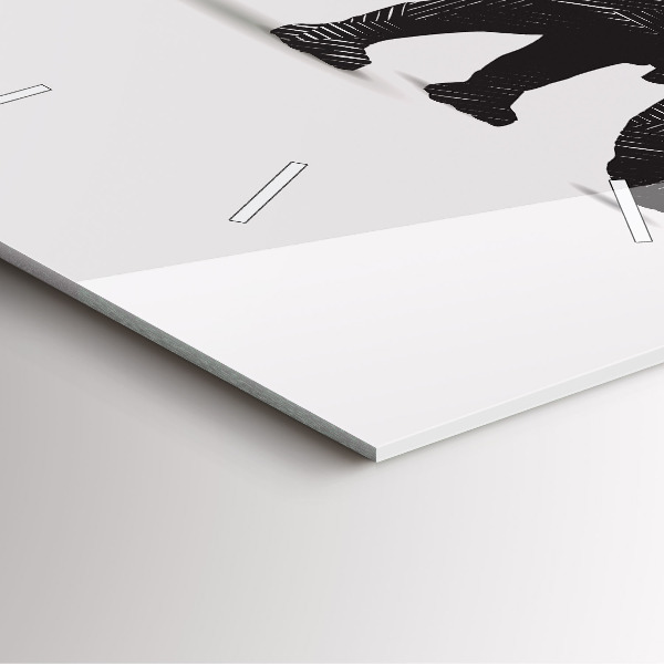 Zegar na ścianę kwadratowy Nosorożec line art