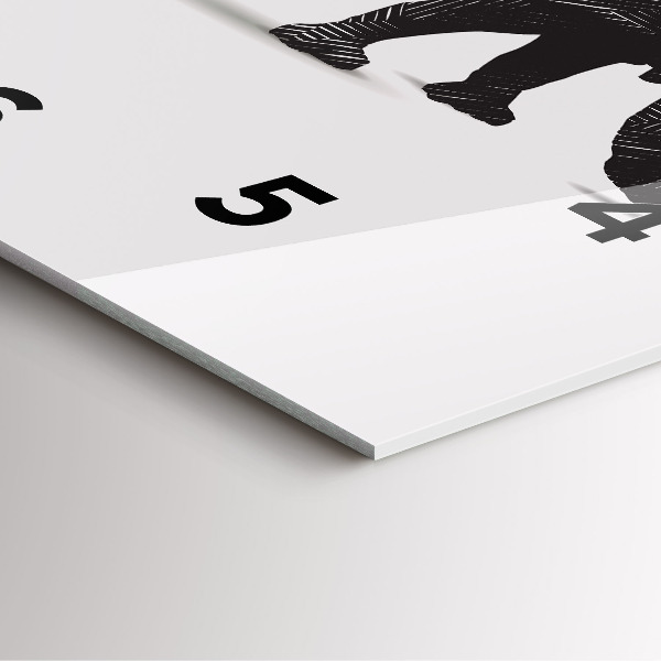 Zegar na ścianę kwadratowy Nosorożec line art