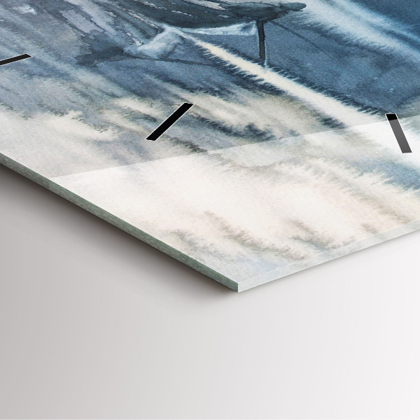 Zegar na ścianę kwadratowy Rybak na jeziorze