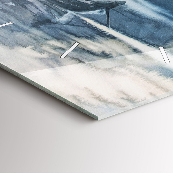 Zegar na ścianę kwadratowy Rybak na jeziorze