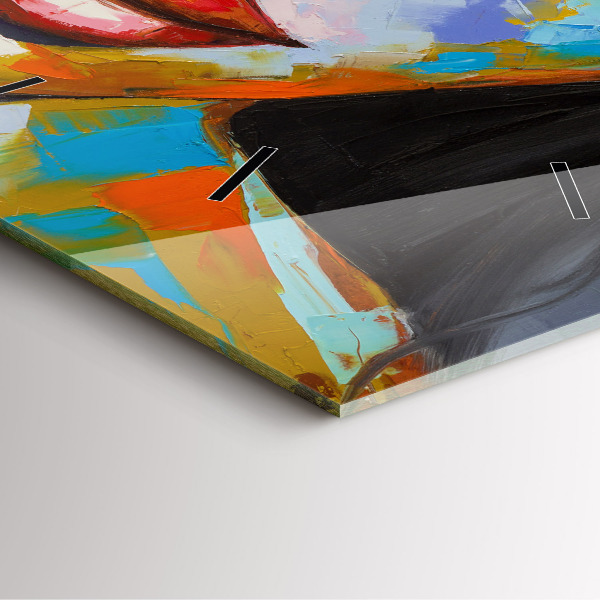 Zegar na ścianę kwadratowy Kolorowa twarz kobiety