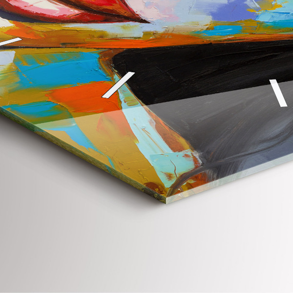 Zegar na ścianę kwadratowy Kolorowa twarz kobiety