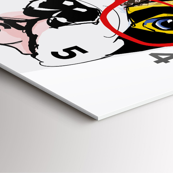 Zegar na ścianę kwadratowy Buldog francuski w okularach