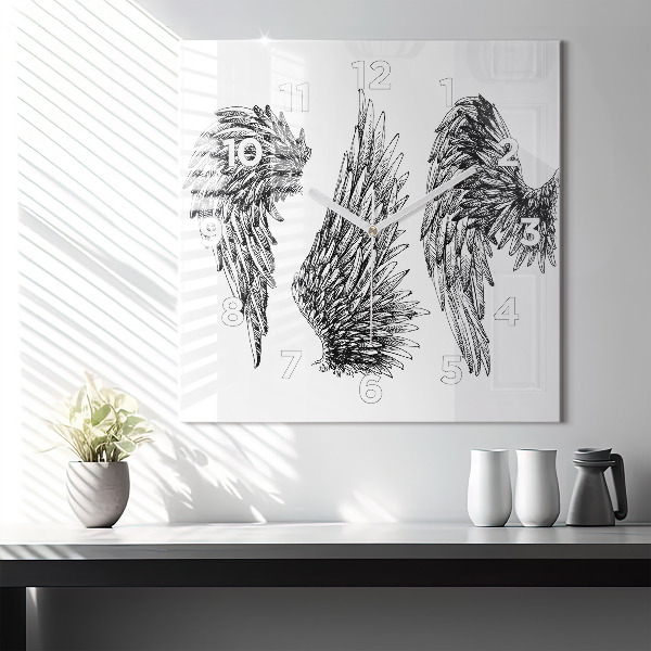 Zegar na ścianę kwadratowy Skrzydła anioła