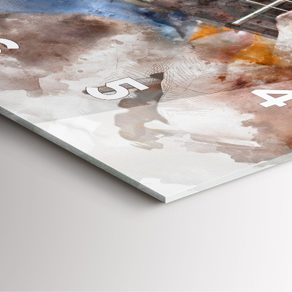 Zegar na ścianę kwadratowy Grafika gitary