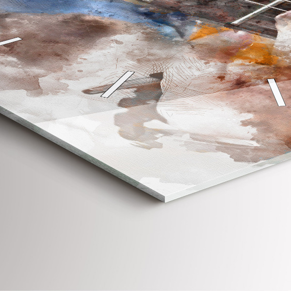 Zegar na ścianę kwadratowy Grafika gitary