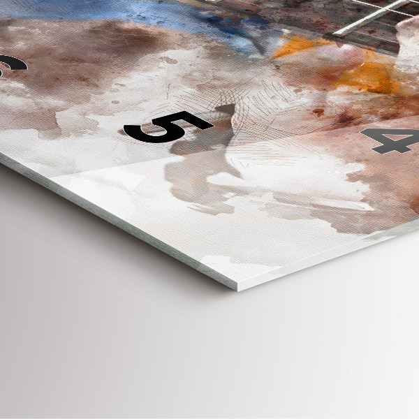 Zegar na ścianę kwadratowy Grafika gitary