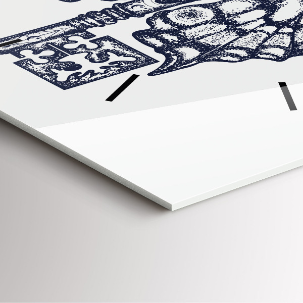 Zegar ścienny kwadratowy Motyl i klucz – styl boho