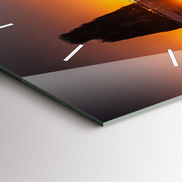 Zegar ścienny kwadratowy Biegacz i zachód słońca