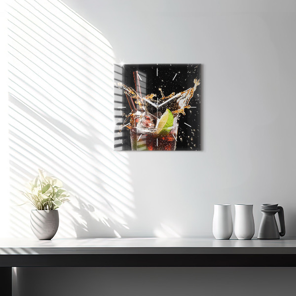 Kwadratowy zegar Drink z lodem