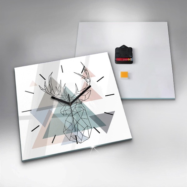 Zegar ścienny kwadratowy Renifer styl skandynawski